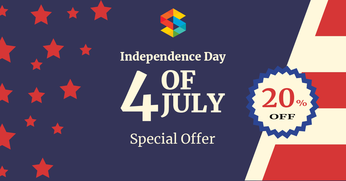 Limited Independence Day Sale Enjoy a 20% Off!